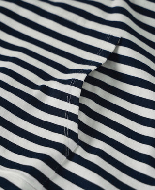 pocket detail of Classic Fit Breton Stripe Cotton Jersey Hoodie