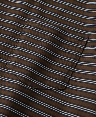 Pocket Detail of Heavyweight Cotton Striped Pocket T-shirt
