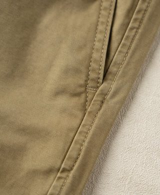 pocket stitching detail of 1930s Washed Officer Chino Shorts
