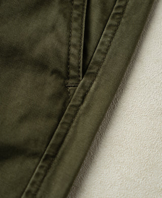 pocket stitching detail of 1930s Washed Officer Chino Shorts