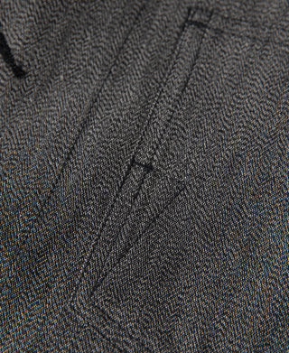 pocket stitching of Black Chambray Work Jacket