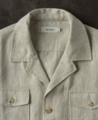 point collar of Linen Safari Jacket