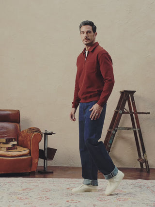 video of Heavyweight Quarter-Zip Collar Sweatshirt