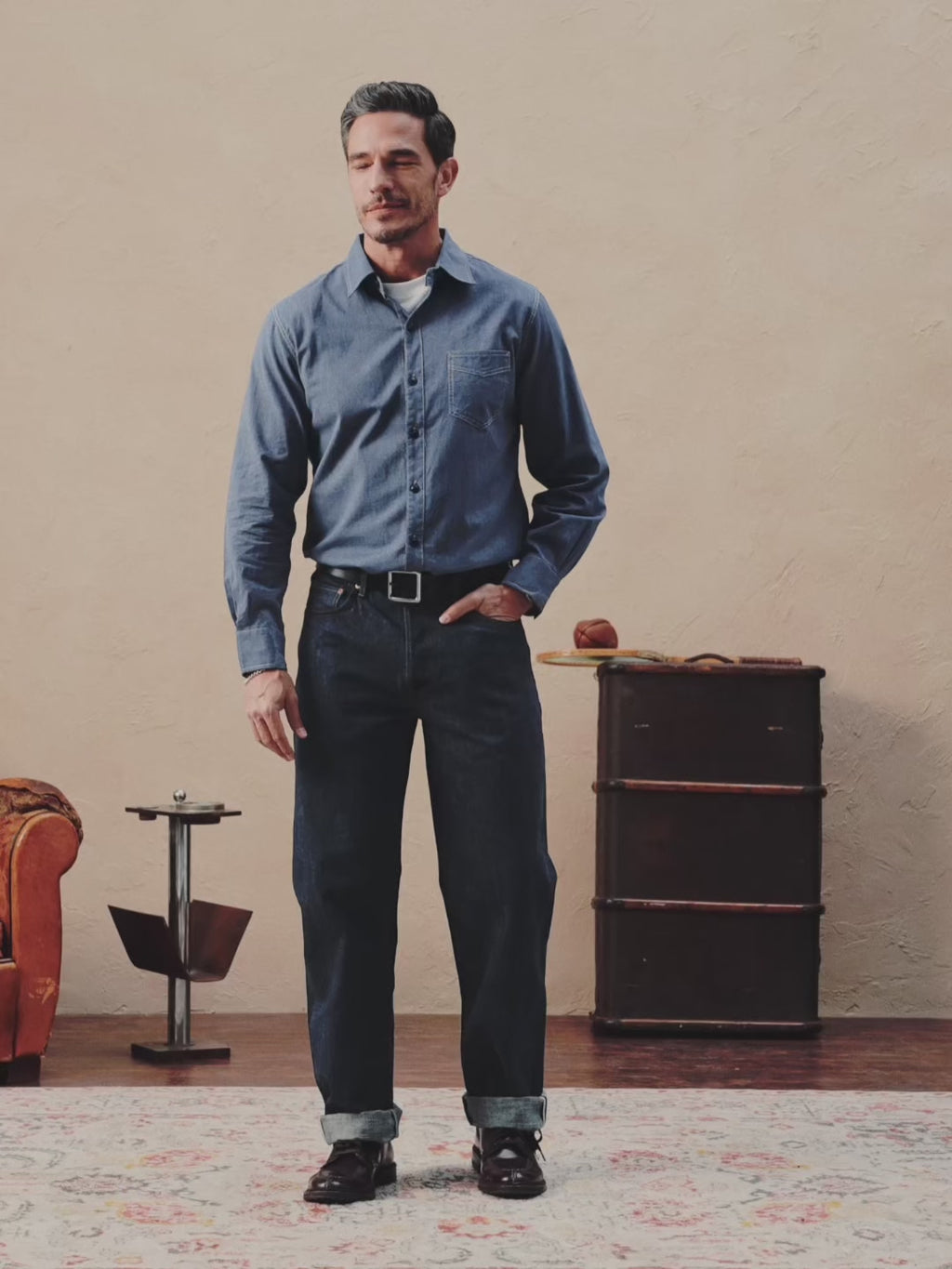 video of Vintage Cotton Jaspé Workshirt