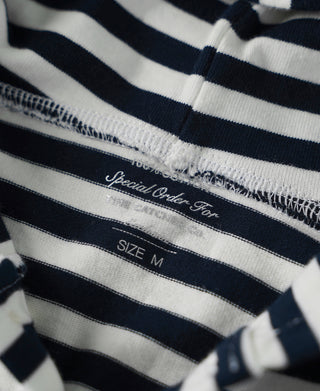printed neck label of Classic Fit Breton Stripe Cotton Jersey Hoodie