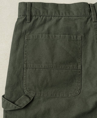 rear patch pocket and hammer loop of Duck Canvas Carpenter Cargo Shorts
