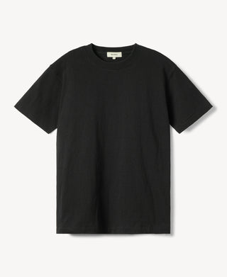 Regular Fit Heavyweight Tubular Jersey T-Shirt in Black