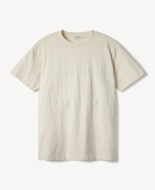 Regular Fit Heavyweight Tubular Jersey T-Shirt in Cream White