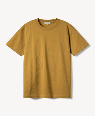 Regular Fit Heavyweight Tubular Jersey T-Shirt in Mustard