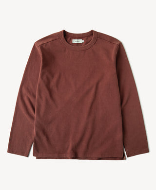 Retro Washed Long-Sleeve T-Shirt in Clay