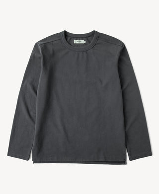 Retro Washed Long-Sleeve T-Shirt in Vintage Black