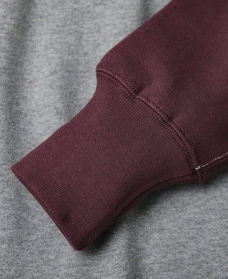 ribbed cuff of Contrast-Tipped Loopwheel Crewneck Sweatshirt