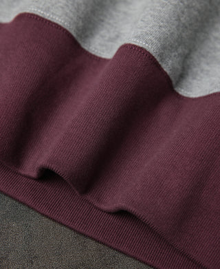 ribbed hem of Contrast-Tipped Loopwheel Crewneck Sweatshirt