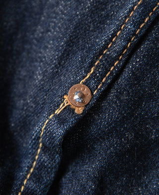 rivet detail of 1950s Type 2 Selvedge Denim Jacket