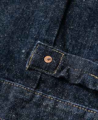 the type 1 vintage denim's rivet-reinforcement construction.