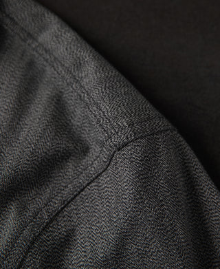 shoulder detail of Black Chambray Work Jacket