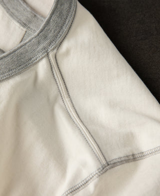 shoulder detail of Heavyweight Cotton Tubular Short-Sleeve Henley Shirt
