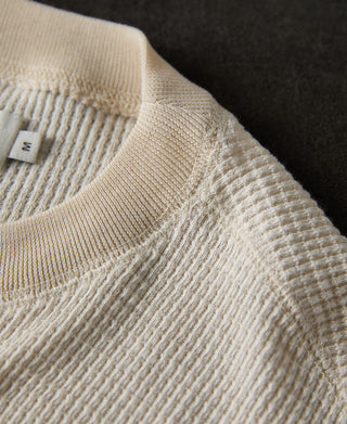 shoulder detail of Honeycomb Waffle Knit T-Shirt