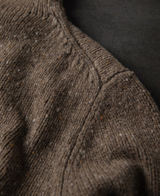 shoulder detail of Roll Neck Pure Wool Fisherman Sweater