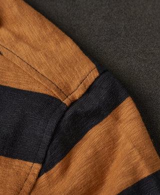 shoulder detail of Slub Cotton Wide Striped Long-Sleeve T-Shirt