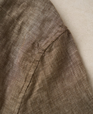Shoulder Detail of Yarn-dyed Linen Camp-Collar Shirt