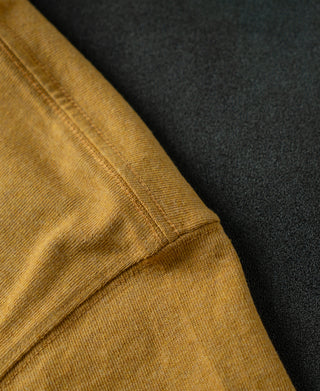 Shoulder seam of Regular Fit Heavyweight Tubular Jersey T-Shirt in Mustard