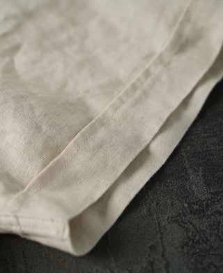 sleeve detail of 1950s Italian Collar Linen Short Sleeve Shirt