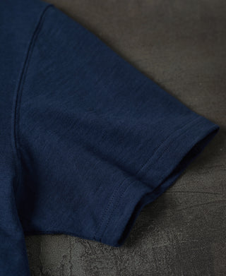 sleeve detail of Classic Fit Loopwheel Slub Cotton T-Shirt