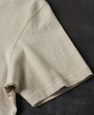 sleeve detail of Classic Fit Loopwheel Slub Cotton T-Shirt