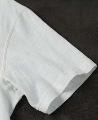 sleeve detail of Classic Fit Loopwheel Slub Cotton T-Shirt