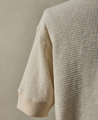 sleeve detail of Honeycomb Waffle Knit T-Shirt