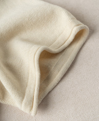 Sleeve Detail of Linen Cotton Blend Knit Henley T-shirt