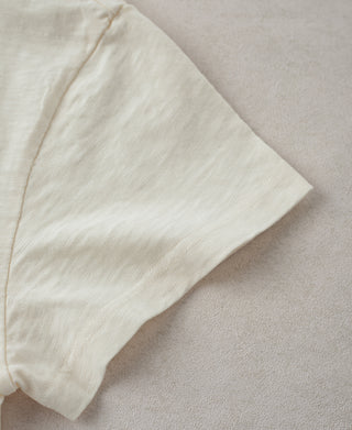 Sleeve Detail of Vintage Slub Cotton Cap Sleeve T-Shirt