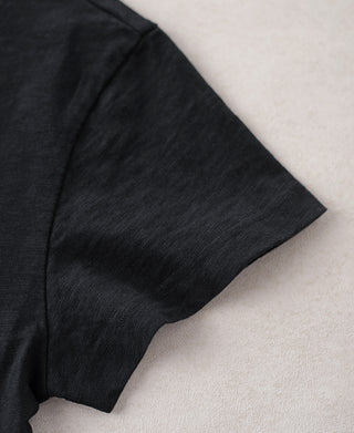 Sleeve Detail of Vintage Slub Cotton Cap Sleeve T-Shirt