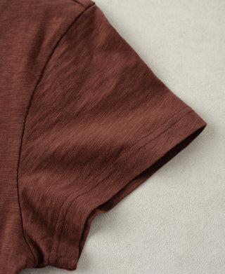 Sleeve Detail of Vintage Slub Cotton Cap Sleeve T-Shirt