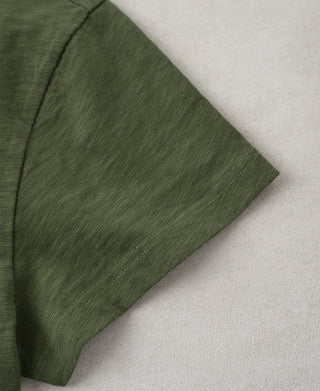 Sleeve Detail of Vintage Slub Cotton Cap Sleeve T-Shirt
