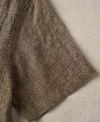 Sleeve Detail of Yarn-dyed Linen Camp-Collar Shirt
