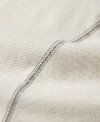 stitching detail of Heavyweight Cotton Tubular Short-Sleeve Henley Shirt
