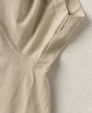 stitching detail of Classic Fit Loopwheel Slub Cotton Pocket T-Shirt