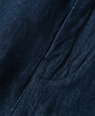 Stitching Detail of Tapered Hemp-Cotton Blend Pants