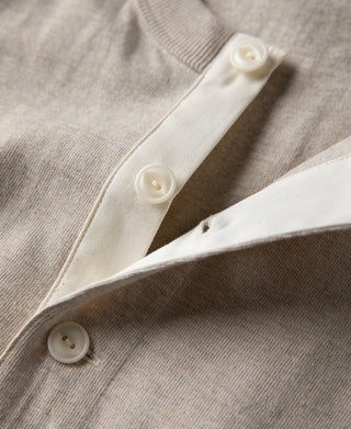 three-button placket of 1930s Loopwheel Cotton Henley Shirt