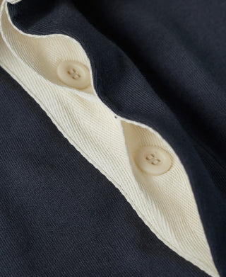 three-button placket of Classic Fit Jersey Tubular Rugby Shirt