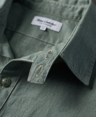 throat tab of Vintage Cotton Jaspé Workshirt
