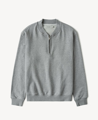 Track Quarter-Zip Baseball Sweatshirt in Gray