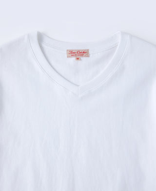 V-neck of Classic Fit V-Neck Tubular Cotton T-Shirt