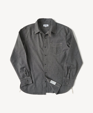 Vintage Cotton Jaspé Workshirt in Vintage Black