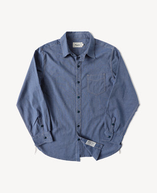 Vintage Cotton Jaspé Workshirt in Royal Blue