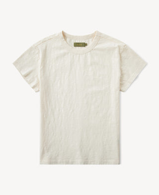 Vintage Slub Cotton Cap Sleeve T-Shirt in Apricot