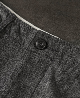 waist button of Black Chambray Work Pants