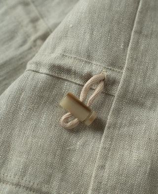 waist drawstring toggle of Linen Safari Jacket